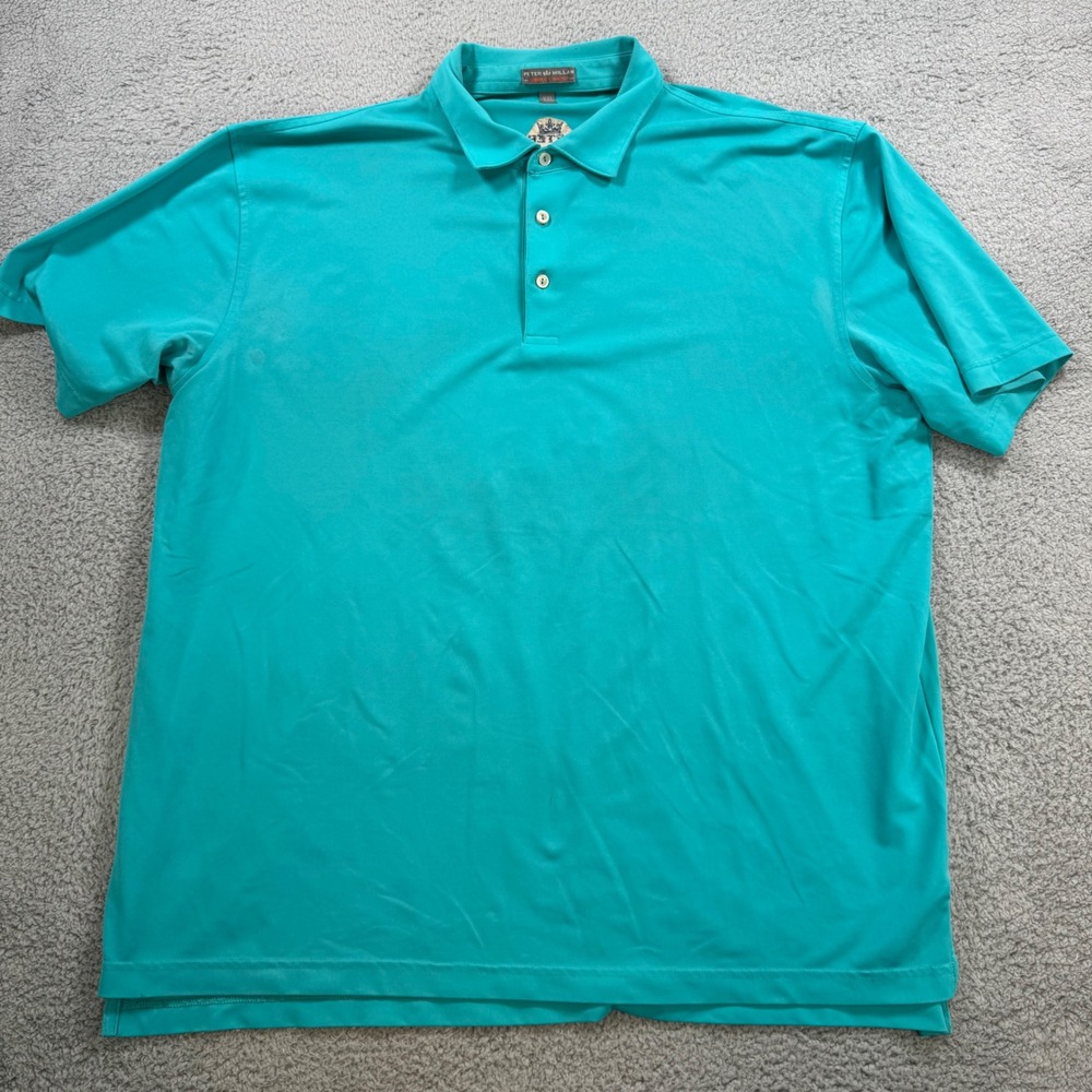 Peter Millar Summer Comfort Mens XXL Blue Short Sleeve‎ Golf Polo Shirt